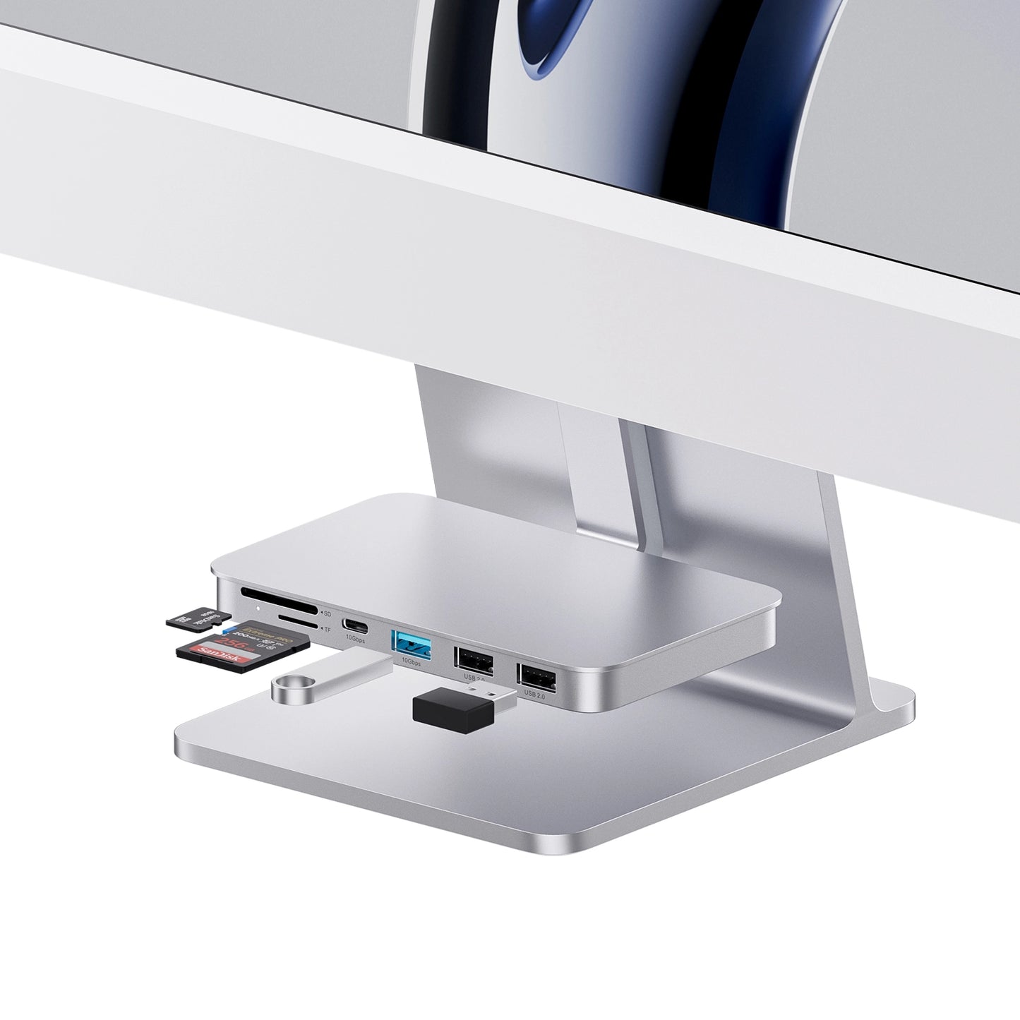 Broway 6-in-1 USB C Hub for iMac 24 inch 2021 M1/2023 M3 and StudioDisplay 27 inch
