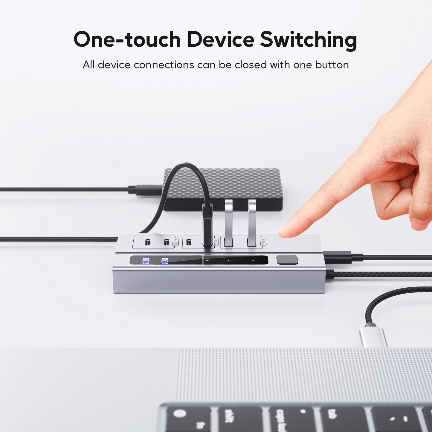 Broway 6-in-1 USB C Hub with 65W PD-in Power Adapter