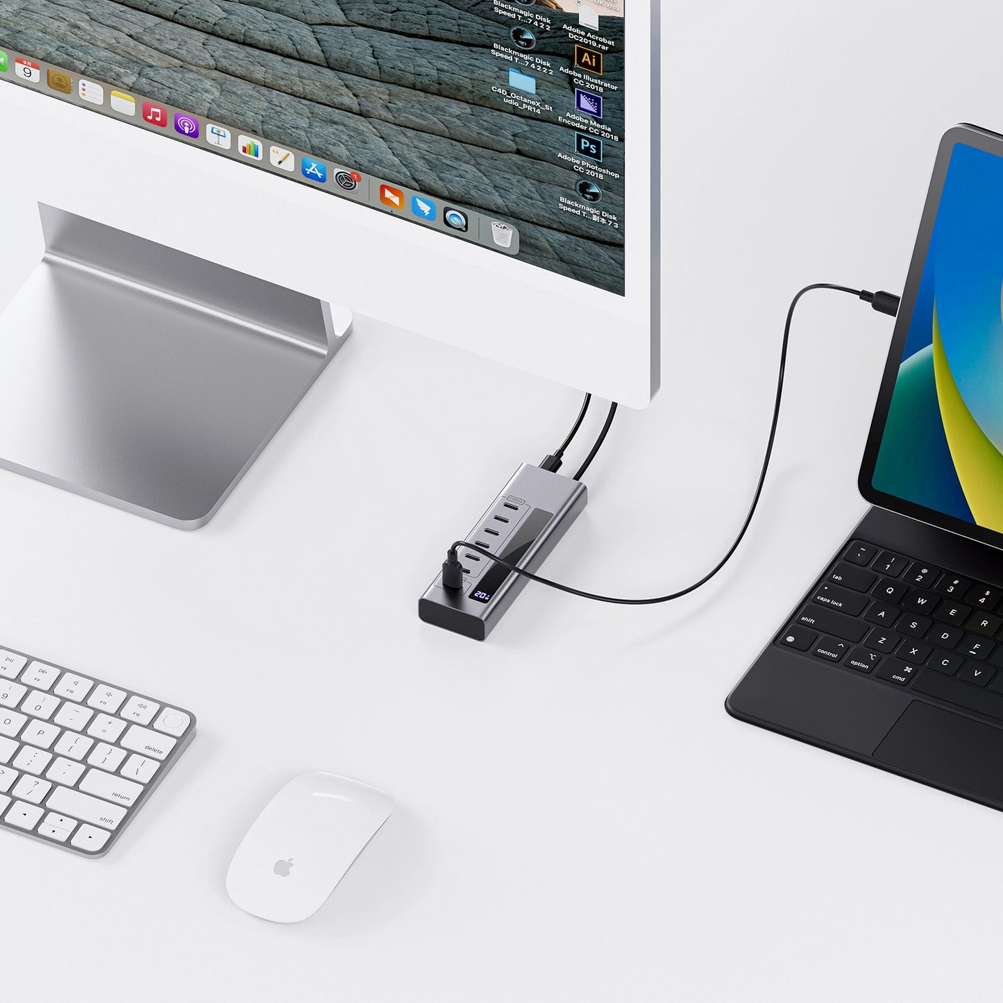 Broway 7-in-1 USB C to USB C Hub Support Data 10Gbps & Charging(Not Support Video) with 35W PD-in Power