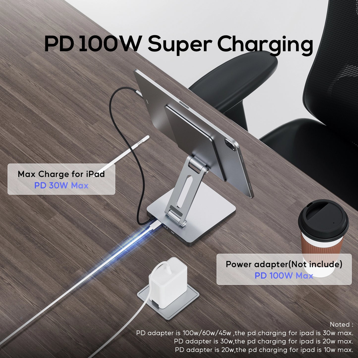 Broway 6-in-1 iPad Stand, Laptop Docking Station