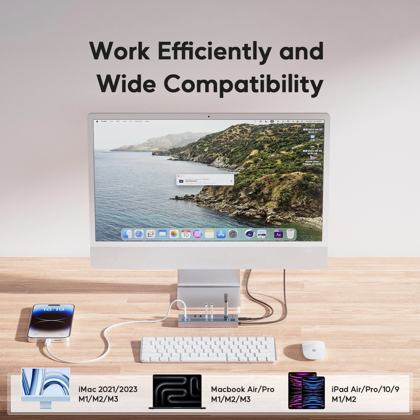 Broway 9-in-1 USB C Hub with GaN PD 72W adapter