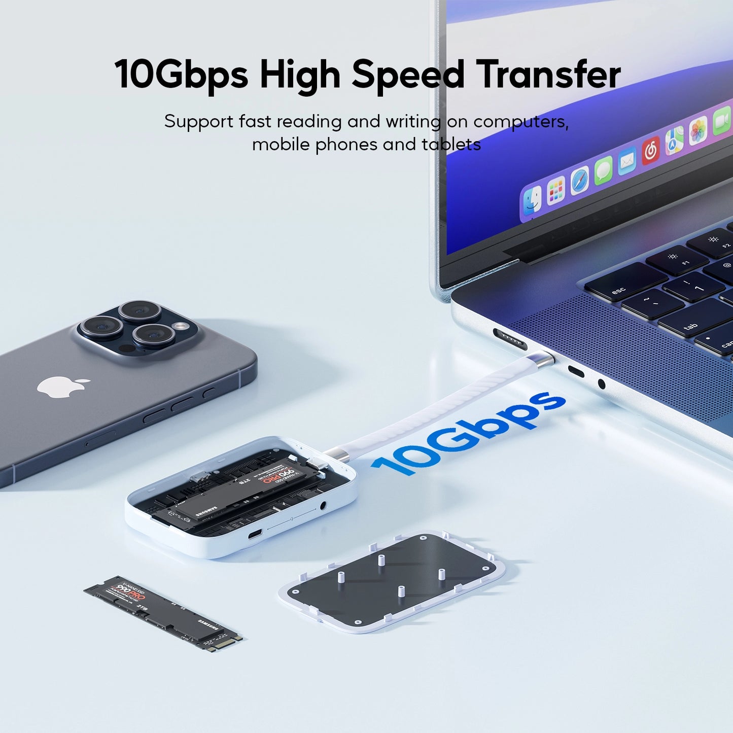 Magnetic SSD Enclosure for iPhone 15 Pro/Max ProRes