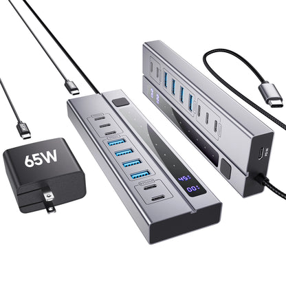 Broway 9-in-1 Powered USB C Hub with 65W PD-in Power