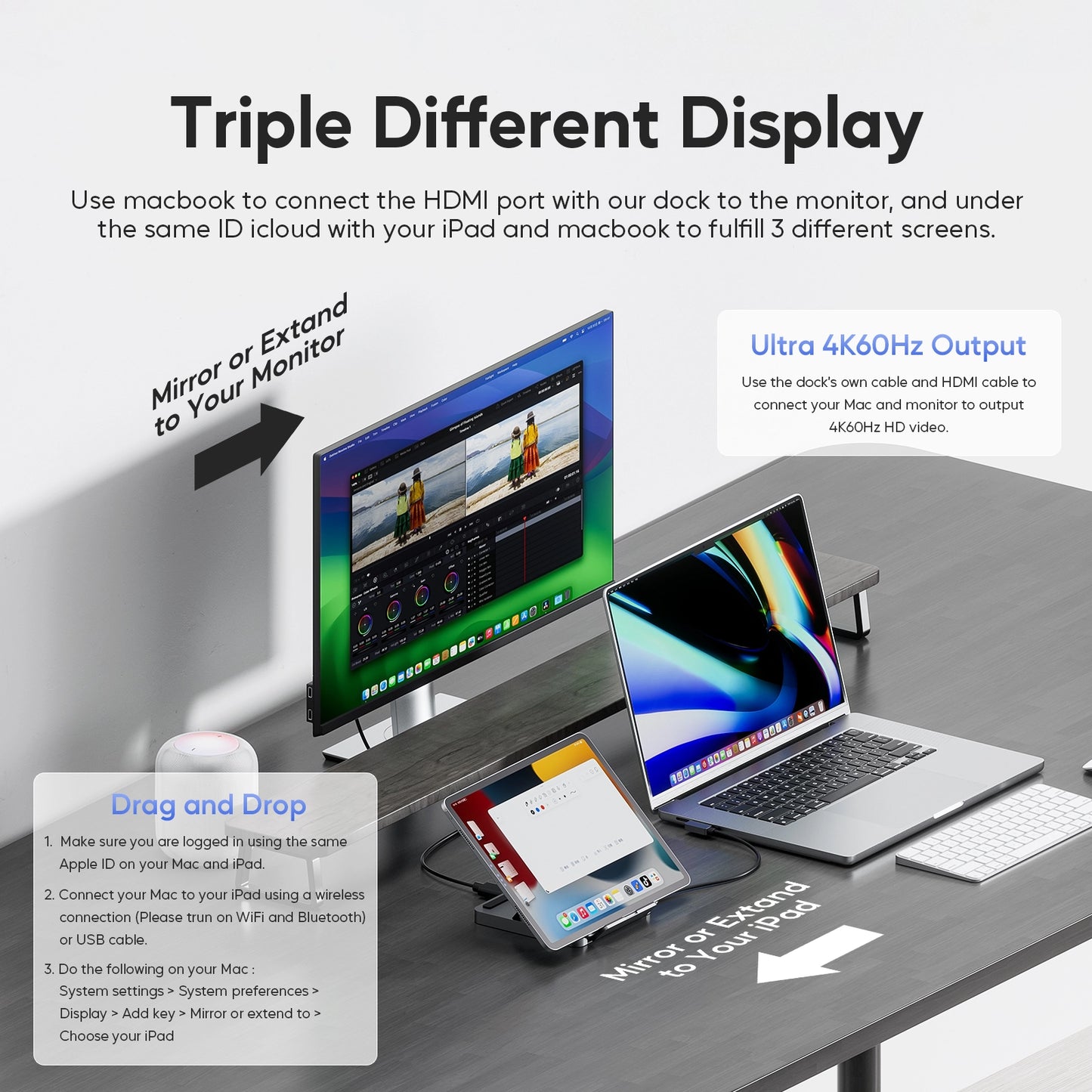 Broway 8-in-1 Docking Station for iPad