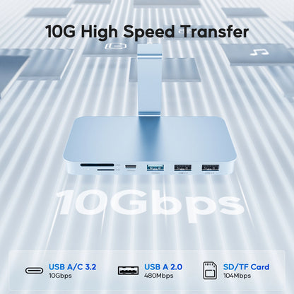 Broway 6-in-1 USB C Hub for iMac 24 inch 2021 M1/2023 M3 and StudioDisplay 27 inch
