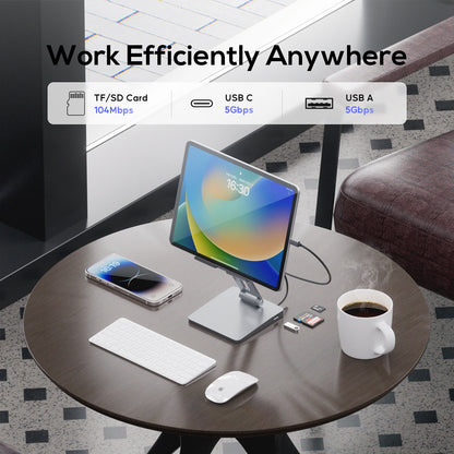 Broway 6-in-1 iPad Stand, Laptop Docking Station