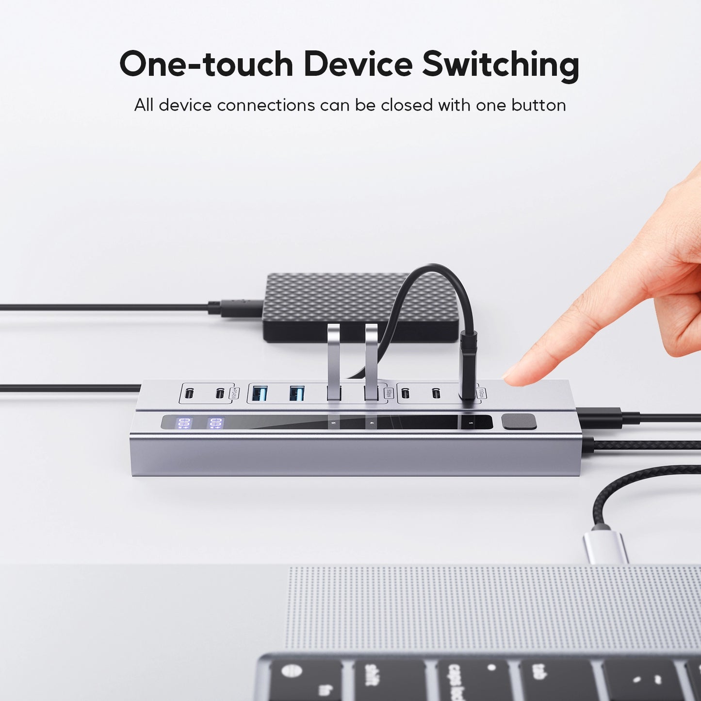 Broway 9-in-1 Powered USB C Hub with 65W PD-in Power