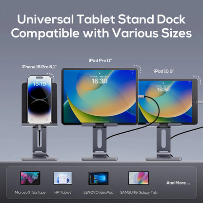 Broway 6-in-1 iPad Stand, Laptop Docking Station