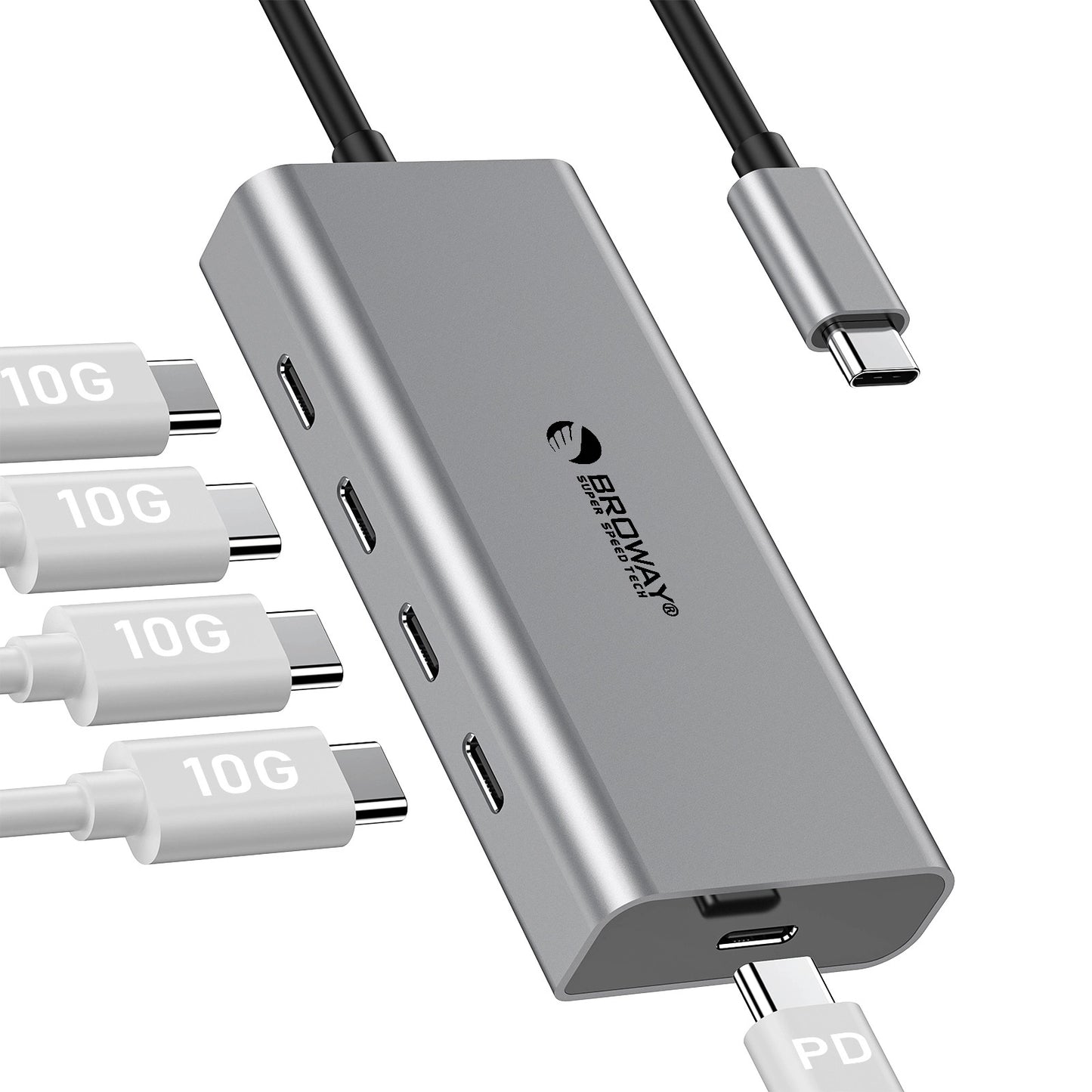 Broway 5 Port USB C Hub 10Gbps for Laptop
