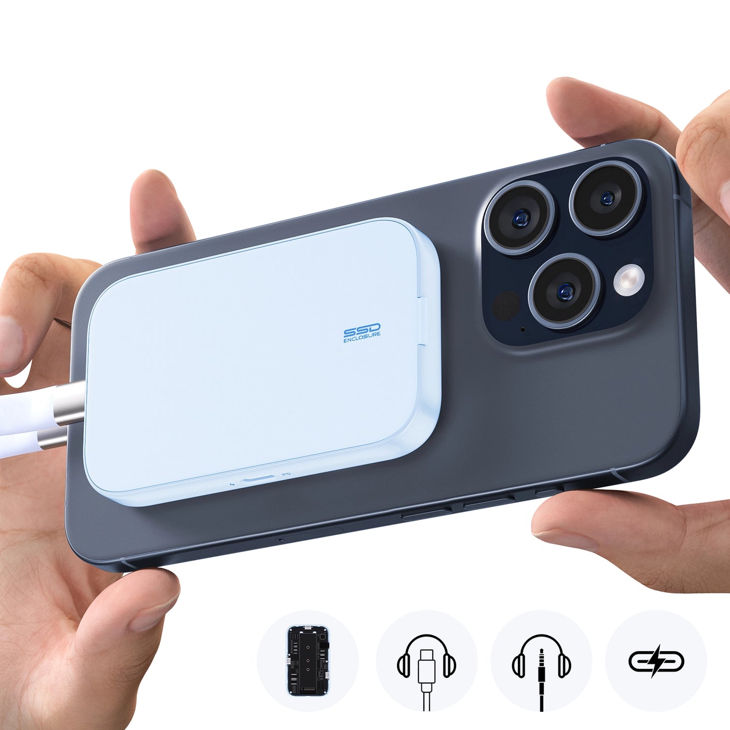 Magnetic SSD Enclosure for iPhone 15 Pro/Max ProRes