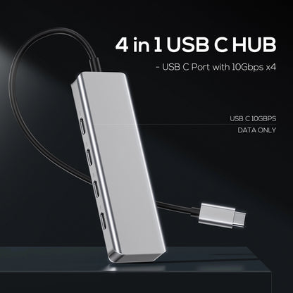 Broway 4 in 1 USB C Hub 10Gbps,  for Laptop with 4 USB 3.0 Ports