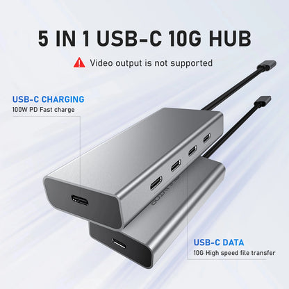 Broway 5 Port USB C Hub 10Gbps for Laptop