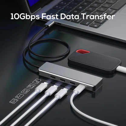 Broway 4 in 1 USB C Hub 10Gbps,  for Laptop with 4 USB 3.0 Ports