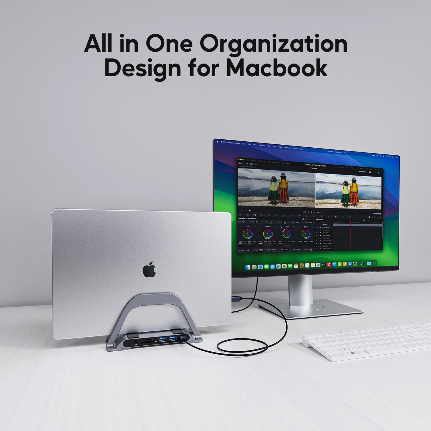 Broway 10 in 1 USB C Docking Station with Vertical Stand
