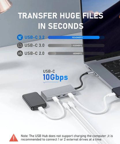 Broway 4 Port USB C Hub 10Gbps for Laptop