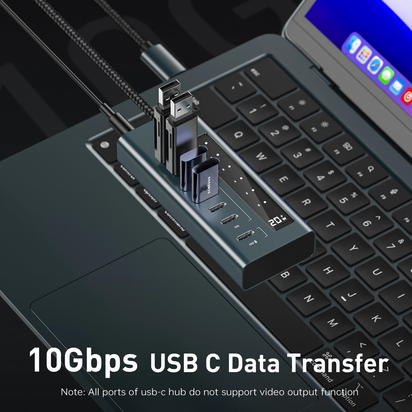 Broway 7-in-1 USB C Hub  with GaN PD 36W adapter