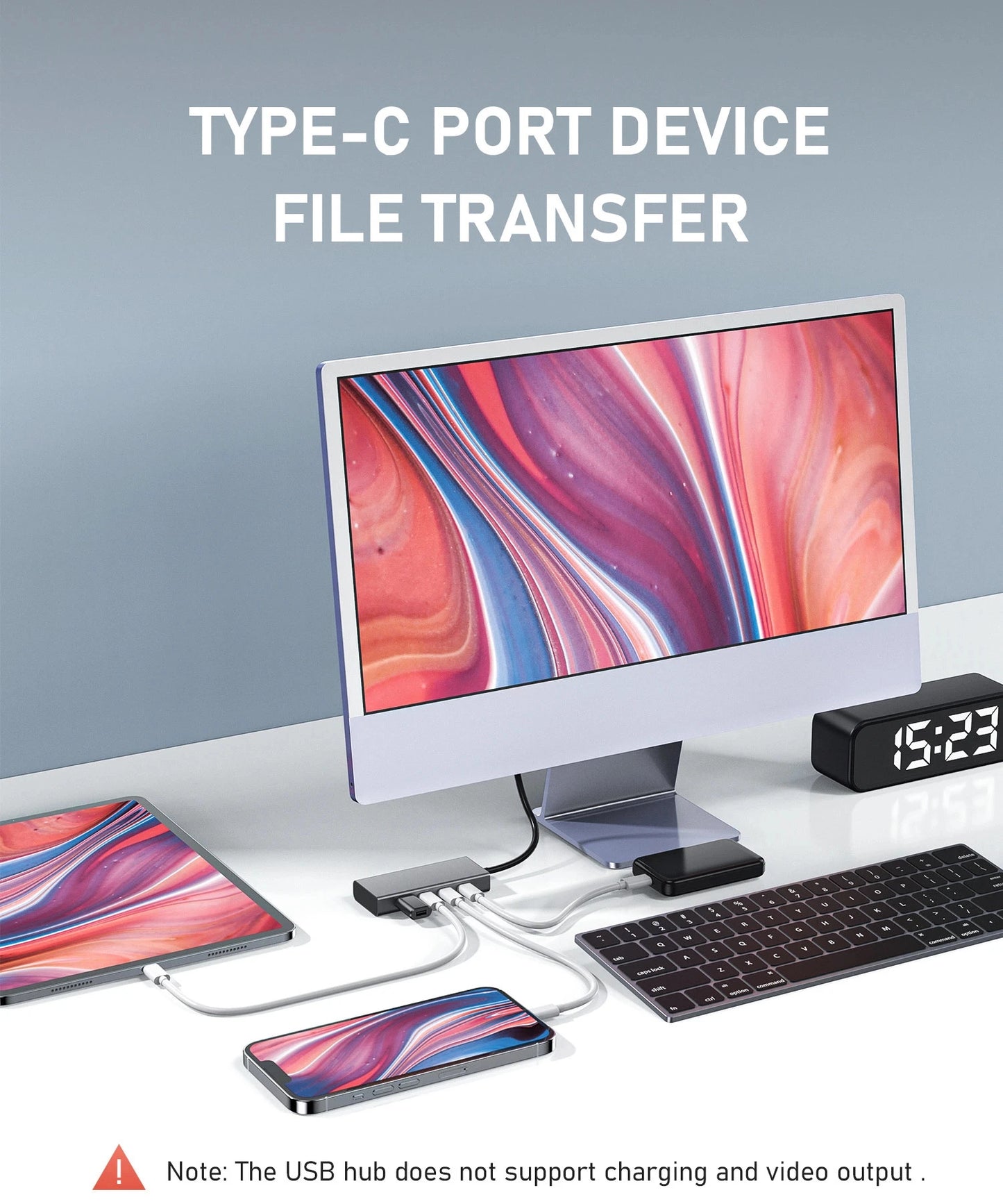 Broway 4 Port USB C Hub 10Gbps for Laptop