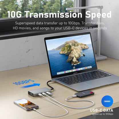 Broway 6 in 1 USB C HUB Multiport Adapter Dock
