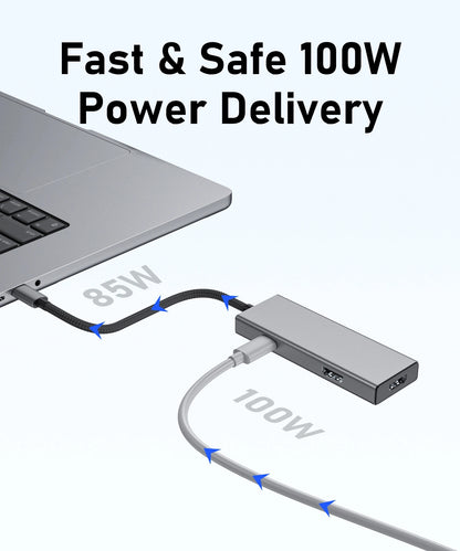 Broway 6 in 1 USB C HUB Multiport Adapter Dock for Laptop MacBook Air iPad Pro XPS