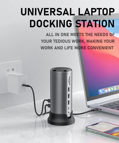 Broway 12 in 1 Universal Laptop Docking Station Dual Monitor