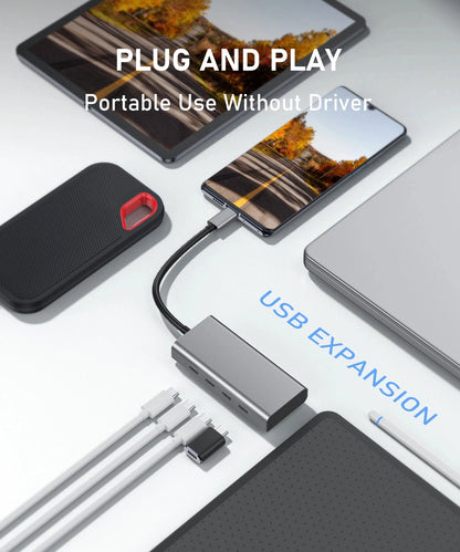 Broway 4 Port USB C Hub 10Gbps for Laptop