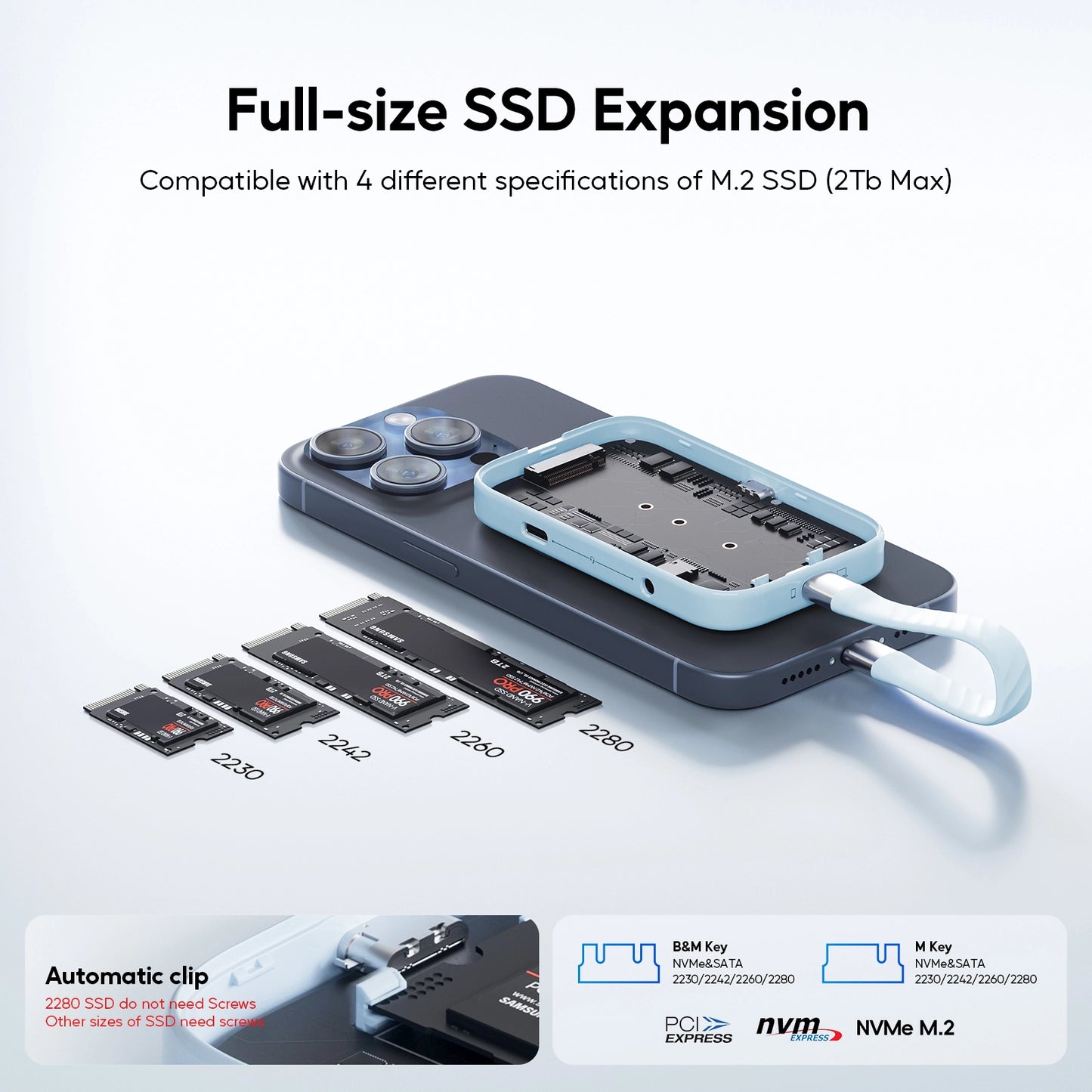 Magnetic SSD Enclosure for iPhone 15 Pro/Max ProRes