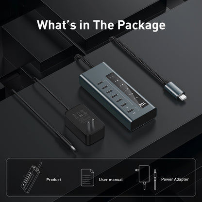 Broway 7-in-1 USB C Hub  with GaN PD 36W adapter