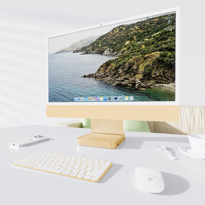 Broway 7 in 1 USB Hub Adapter iMac Accessories with USB C/A SD/TF-Yellow